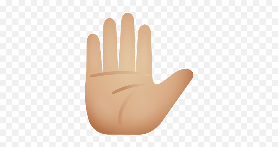 Raised Hand Medium Light Skin Tone Icon In Emoji Style - Sign Language Png,Hand Waving Icon