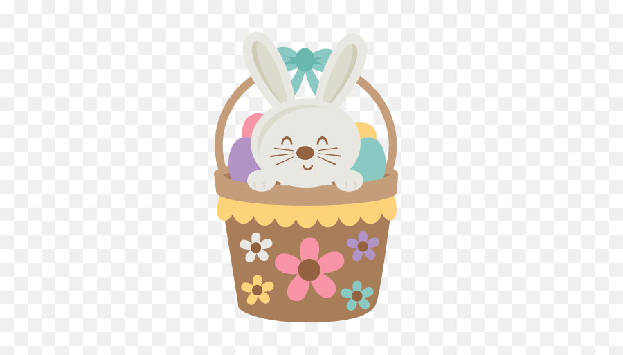 Easter Bunny In Ba - Cute Easter Bunny Clip Art Png,Easter Basket Transparent