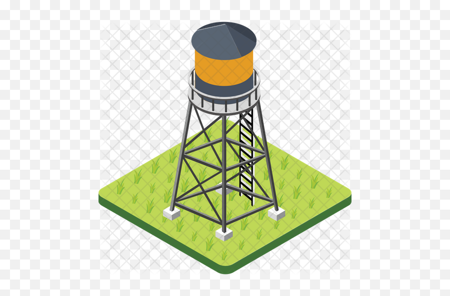 Water Tower Icon Of Isometric Style - Water Tank Tower Icon Png,Water Tower Png