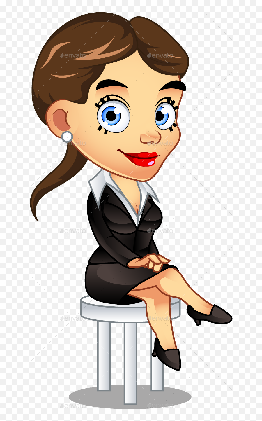 Business Woman Mascot - Clipart Office Girl Cartoon Png,Business Woman Png