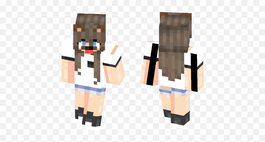 Casual Dog Filter Girl Minecraft Skin - Casual Dog Filter Minecraft Png,Transparent Dog Filter