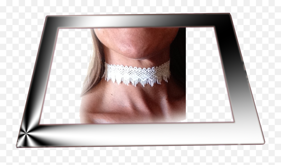 Beautiful White Lace Choker Necklace - Choker Png,Choker Png