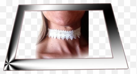 Beautiful White Lace Choker Necklace - Choker Png,Choker Png