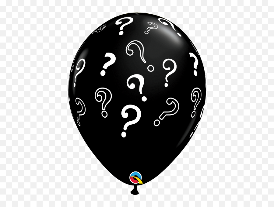 16 Question Marks Onyx Black 50 Per Bag Latex Balloons - Balão De Chá Revelação Png,Word Balloon Png