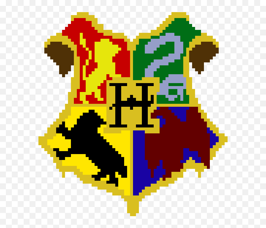 Hogwarts Crest - Pixel Art Harry Potter Clipart Full Size Logo Pixel Art Harry Potter Png,Hogwarts Png
