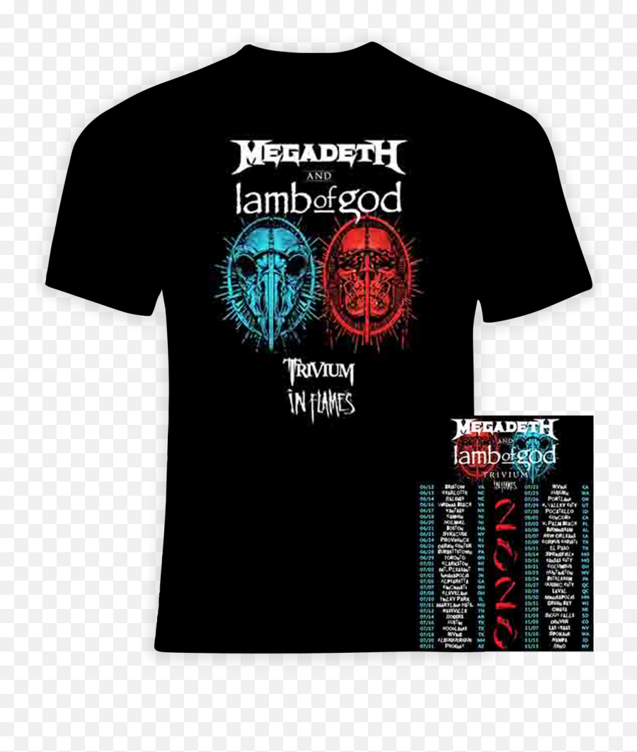 Megadeth And Lamb Of God 2020 Concert Tour T Shirt - Elton John Farewell Tour Shirt Png,Megadeth Logo Png