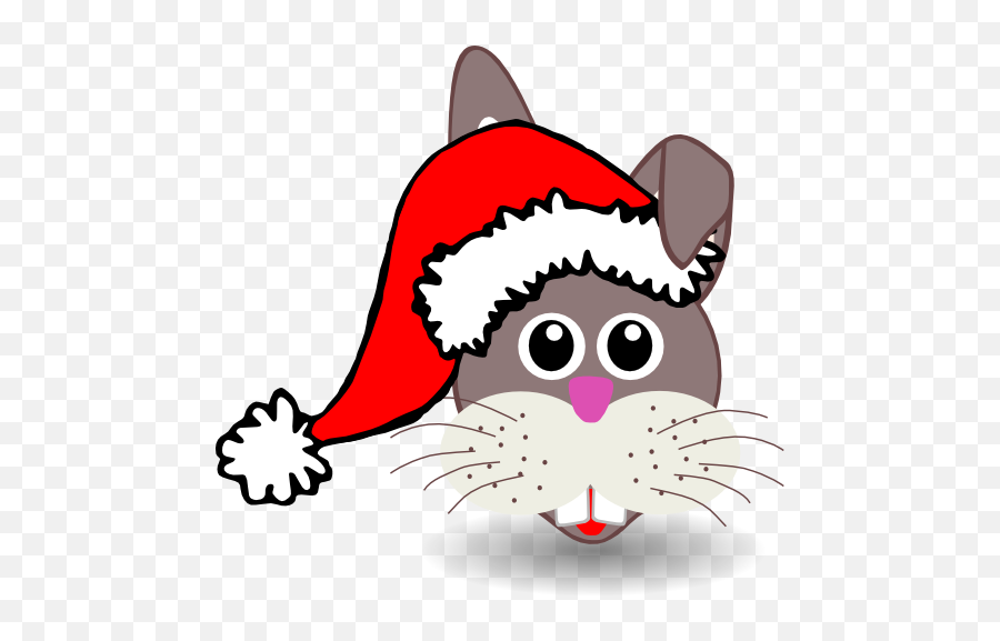 Funny Bunny Face With Santa Claus Hat Clipart I2clipart - Holiday Clip Art Santa Hat Png,Santa Claus Face Png