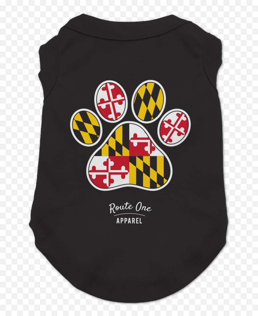 Maryland Paw Print Black Dog Shirt - Maryland State Flag Png,Paw Print Logo
