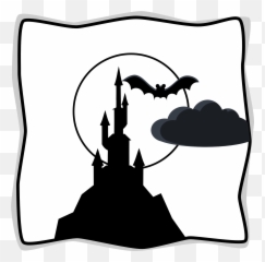 Moon Black And White Full Free Clipart - Black And White Clipart Spooky png