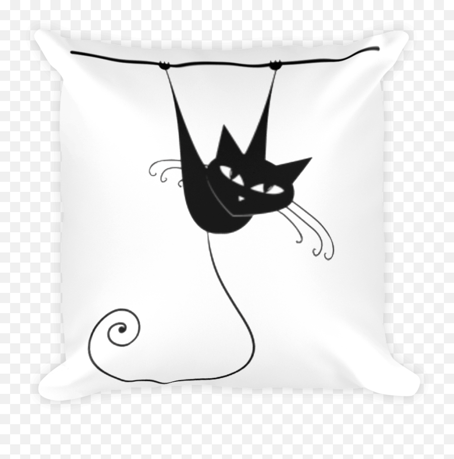 Download Cool Cat - Hanging On Square Pillow Scratch Png Black Cat Silhouette,Scratch Cat Png