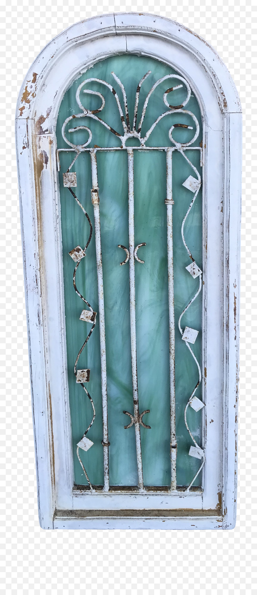 Antique Wood Window Pane With Metal And Teal Quarts Back - Solid Png,Window Pane Png