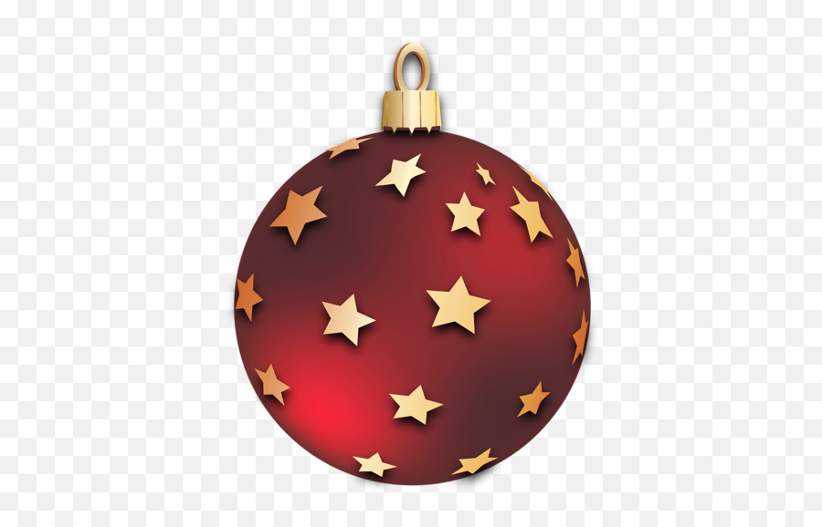 Transparent Red Christmas Ball With Stars Ornament Clipart - Christmas Star Ornament Transparent Png,Red Christmas Ornament Png