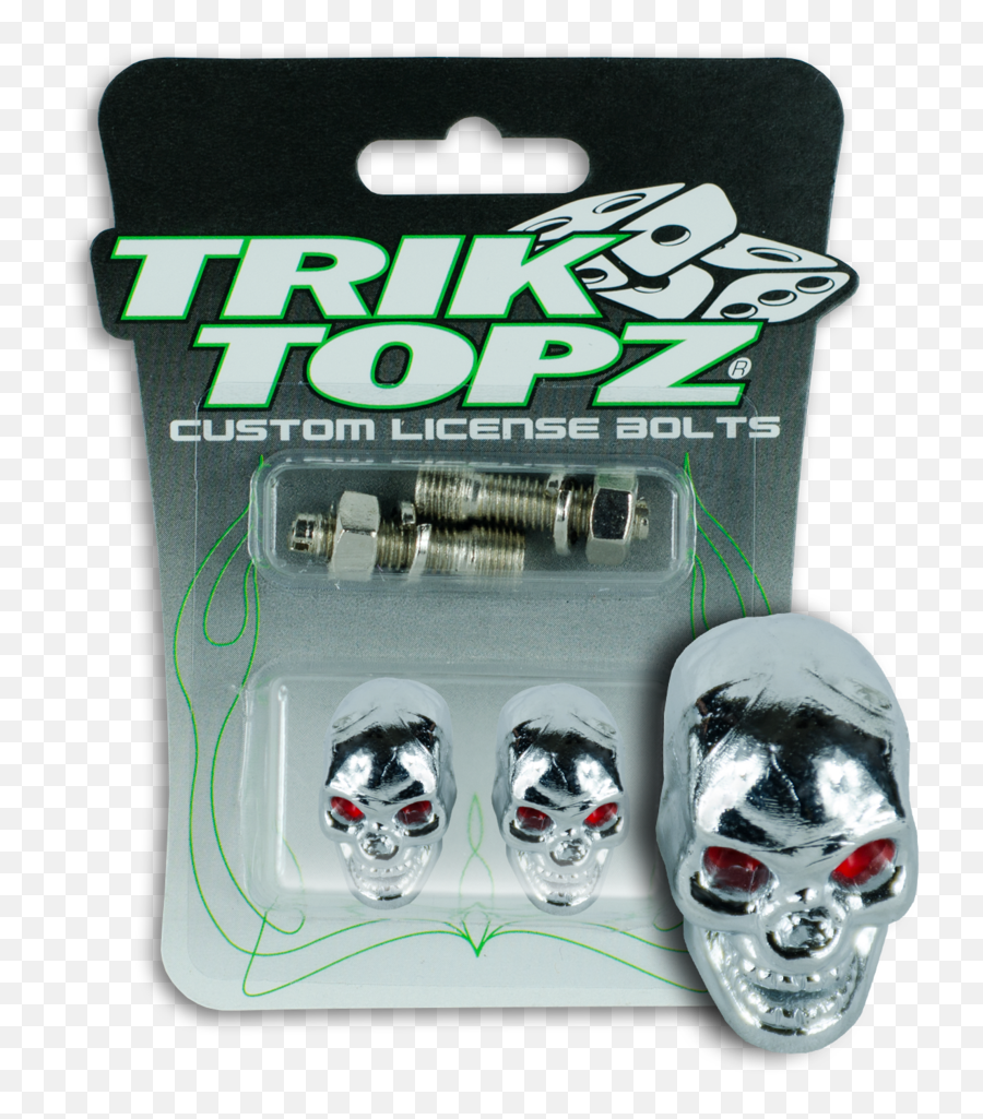 Skull Head License Bolt Chrome - Skull Head License Bolt Chrome Png,Scary Chrome Icon Png