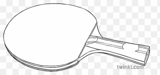 Ping Pong Paddle Bianco Nero Illustration - Twinkl Solid png