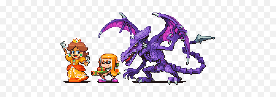 Super Smash Bros Ultimate Ridley Inkling And Daisy Png Icon