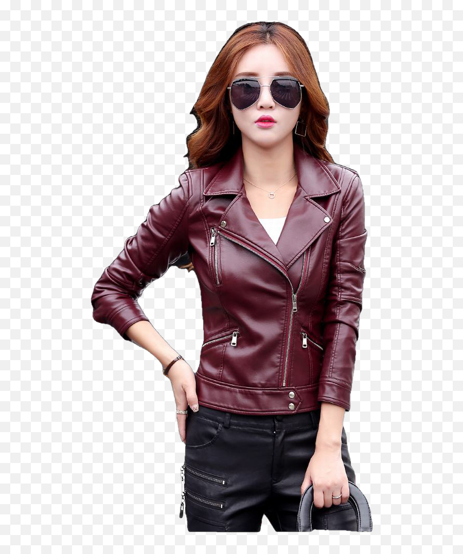 Crista Fall Genuine Leather Motorcycle - Women Leather Jacket Model Png,Womens Icon Textile Jacket