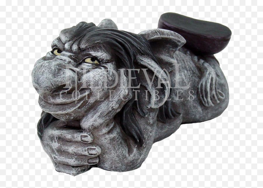 Resting Funny Gargoyle Statue - Statue Png,Gargoyle Png