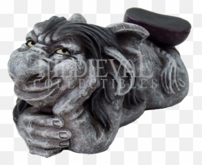 Resting Funny Gargoyle Statue - Statue Png,Gargoyle Png
