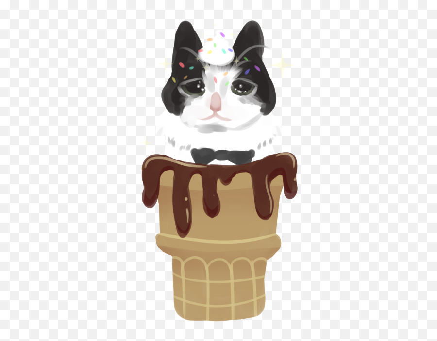 Pin - Sad Cat Eating Ice Cream Png,Sad Cat Png
