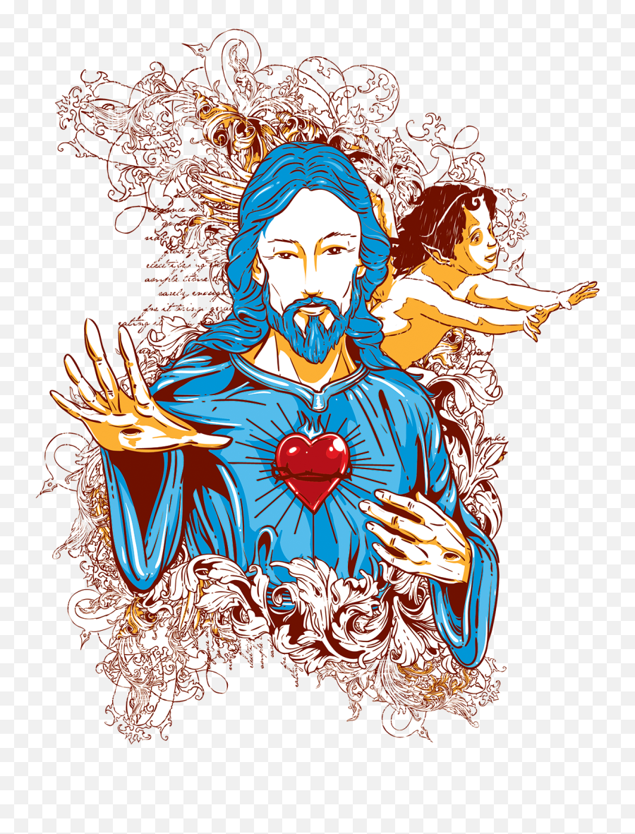 Medieval God Transprent Png - Jesus Illustrator Clipart T Shirt Printing For Design Jesus,Lamb Of God Jesus Icon