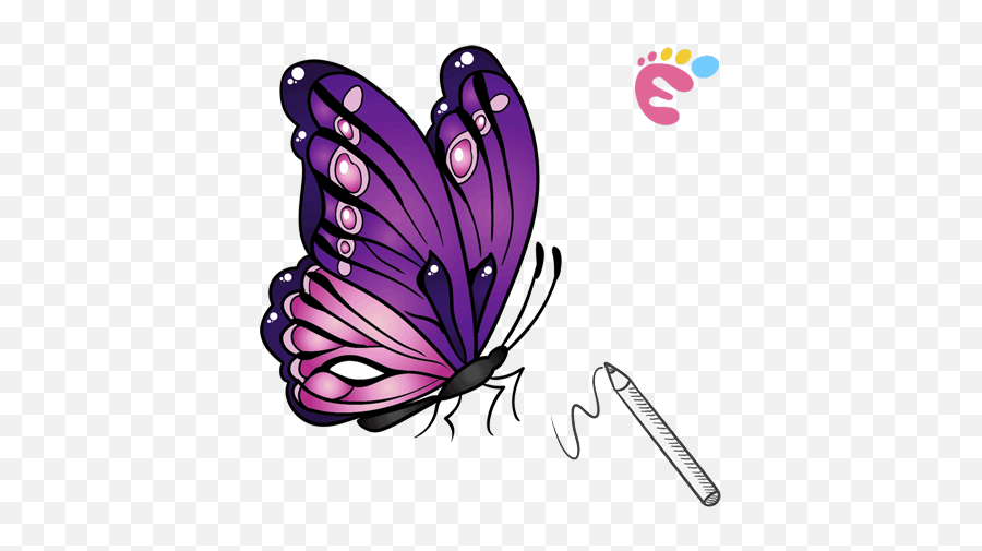 How To Draw A Butterfly Line Drawing - Easy To Do Everything Drawing Png,Pink Butterfly Icon