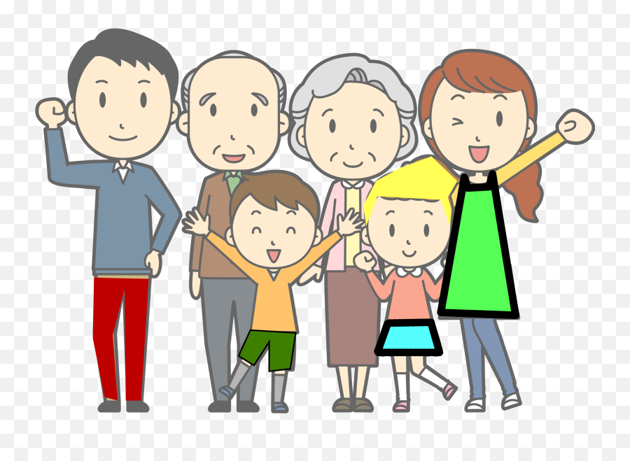 Familie 2a Clipart - Family With Grandparents Clipart Png,Family Clipart Png