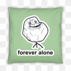 Forever Alone Crying Meme Pillow Case - png