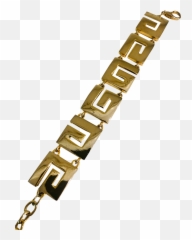 1980s Givenchy Paris Logo Gold Bracelet - png