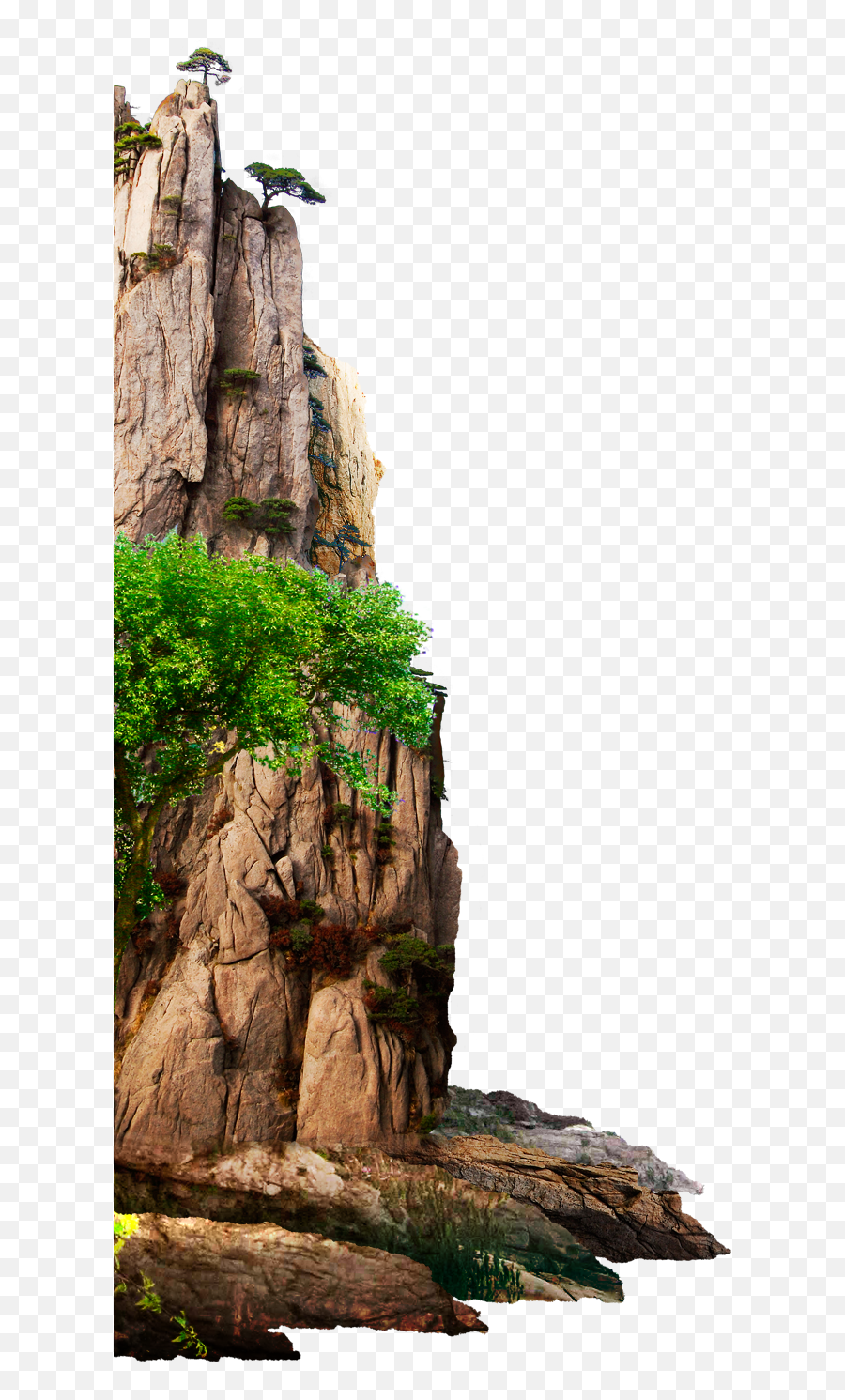 Nature Trees Rock Mountain Brown Big Tall Png Effect - Picsart Nature Png Hd,Mountain Png