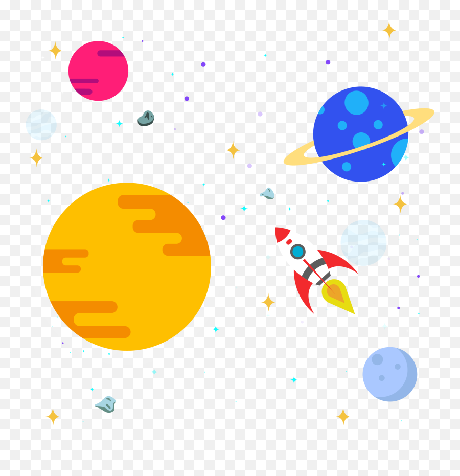 Library Of Space Star Banner Transparent Png Files - Solar System Planets Clipart Png,Rocket Transparent Background