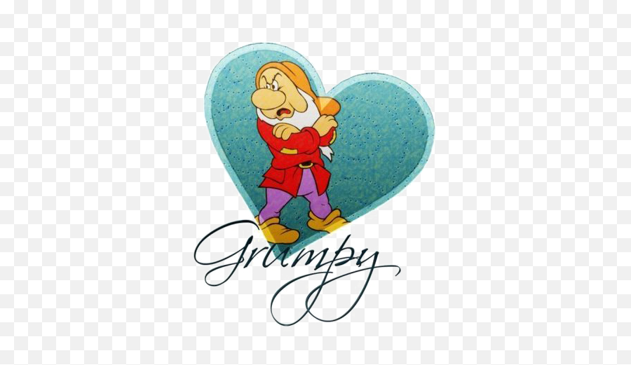 Grumpy Snow White Dwarf Png Pic - Grumpy Dwarf With Heart,Grumpy Png