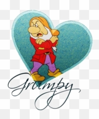 Grumpy Snow White Dwarf Png Pic - Grumpy Dwarf With Heart,Grumpy Png