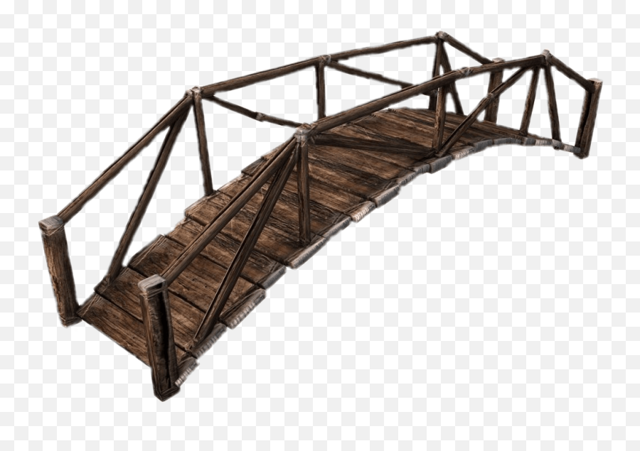 Curved Plank Bridge Transparent Png - Wood Bridge 3d Model,Wood Plank Png