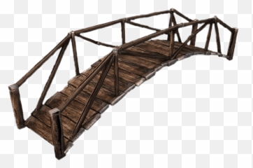 Curved Plank Bridge Transparent Png - Wood 3d Model