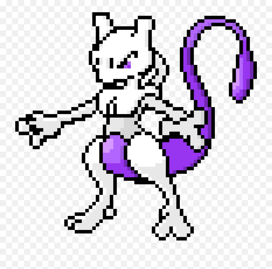 Mewtwo - Pokemon Mewtwo Pixel Art Png,Mewtwo Png