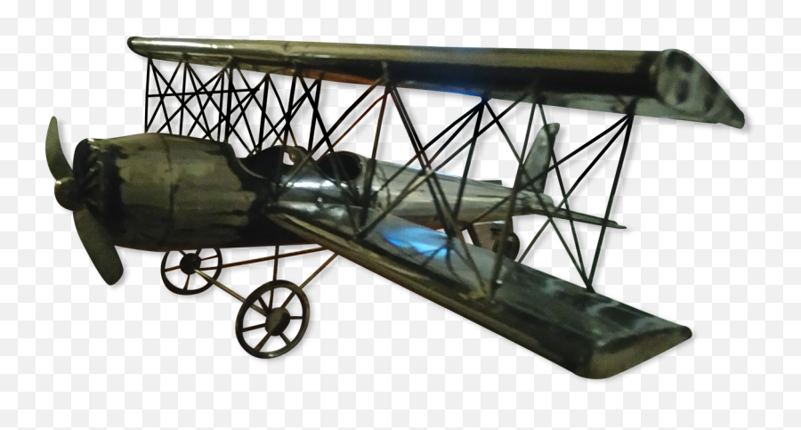 Biplane Metal Plane Selency - Air Transportation Png,Biplane Png