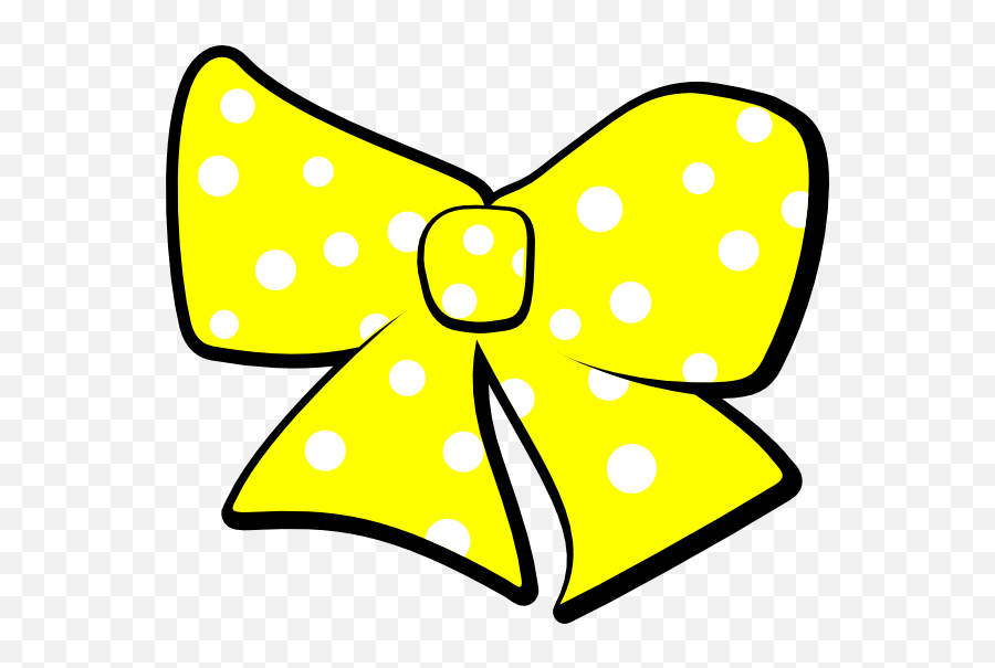 Dots Clipart Yellow - Yellow Polka Dot Bow Full Size Png,Yellow Dot Png