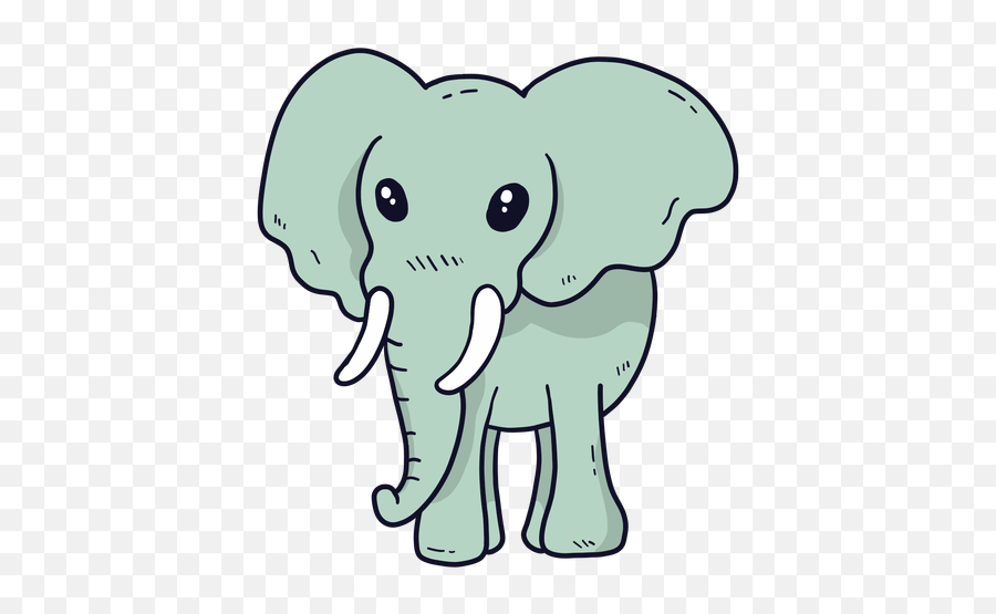 Cute Elephant Ivory Ear Trunk Flat - Elephant Drawing Png,Elephant Transparent Background