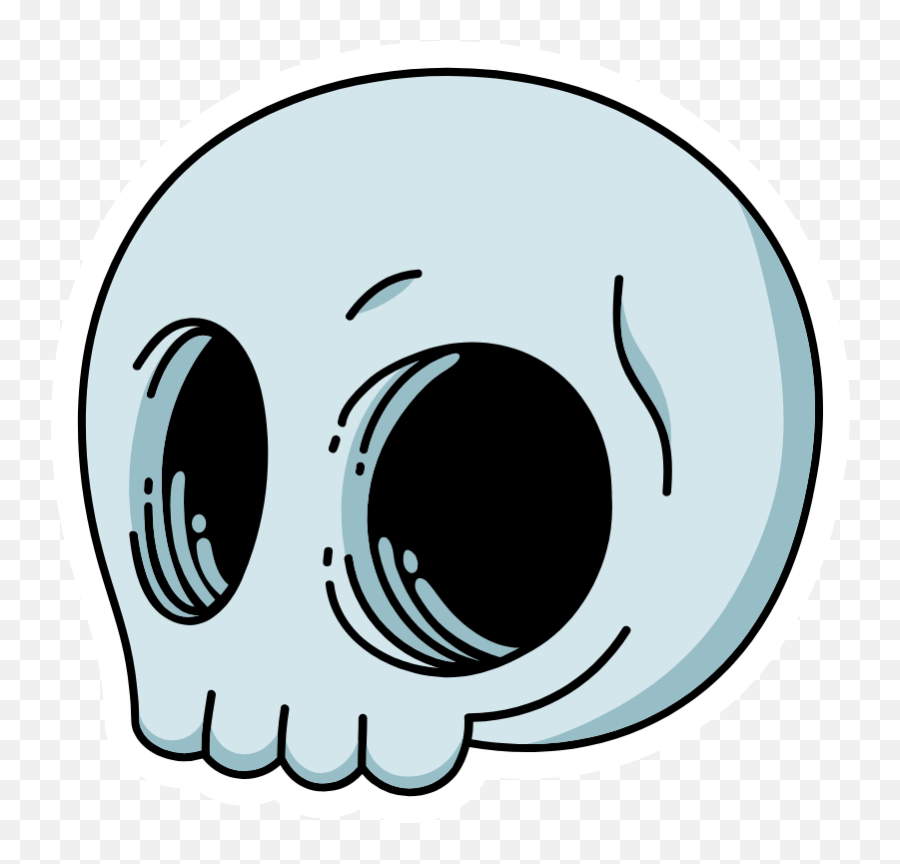 Cartoon Skull In 2020 Skulls Drawing Sticker Smile - Cartoon Skull Stickers Png,Creepy Smile Transparent