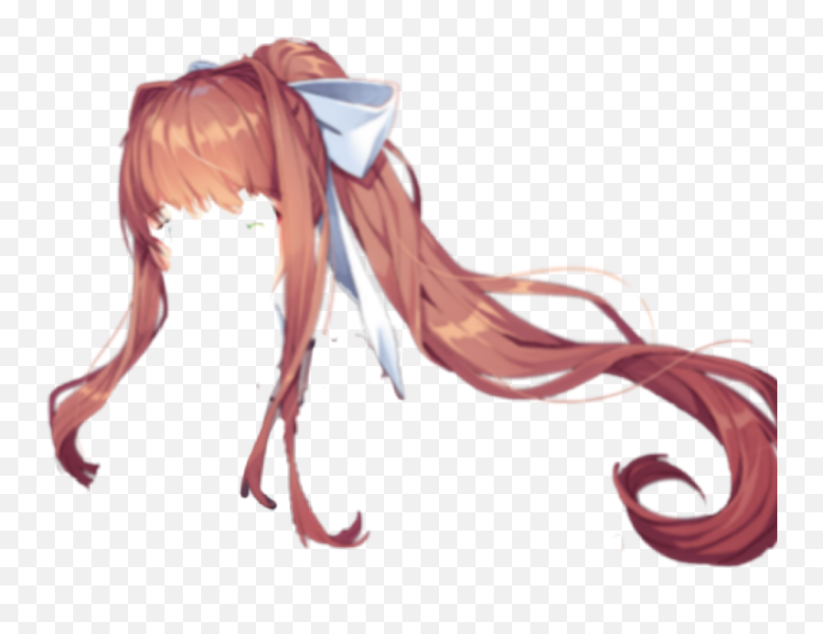 Anime Hair Monika Sticker - Doki Doki Literature Club Png,Monika Transparent