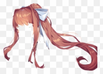 Anime Hair Monika Sticker - Doki Doki Literature Club Png,Monika Transparent