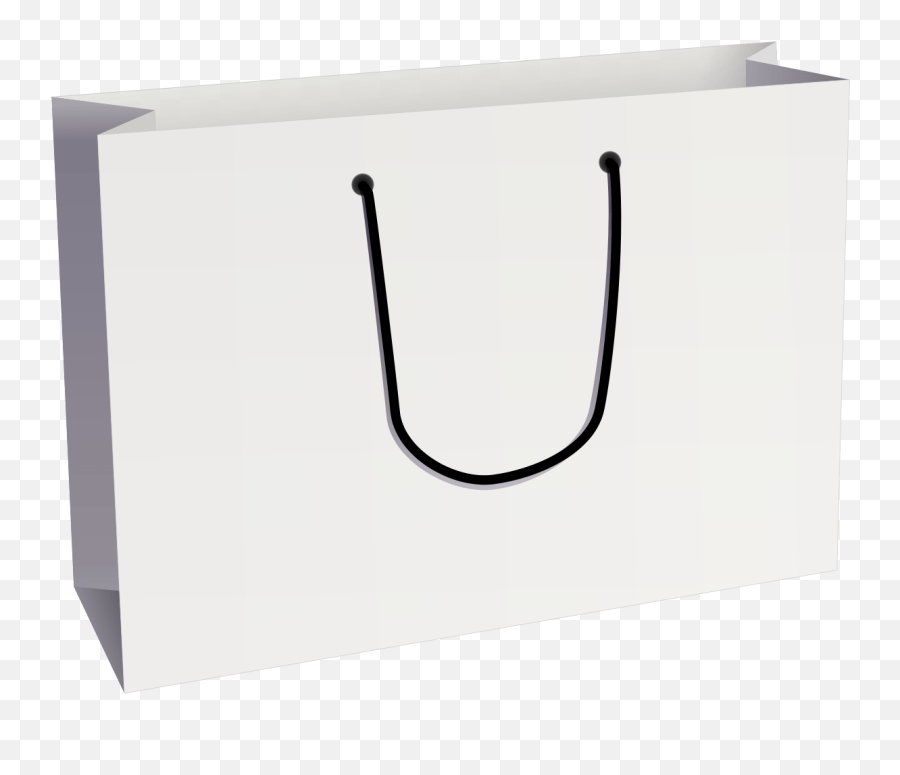 Shopping Bags Png Black And White - White Paper Bag Png,White Rectangle Png