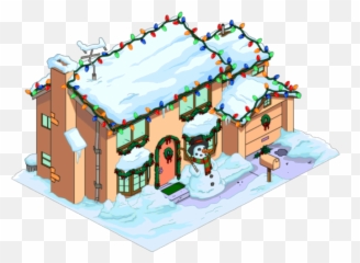 Christmas Home Transparent Background Png Mart - Lights On House Png