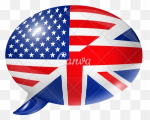 Uk And Usa Flags Speech Bubble - Icons by Canva Dawn Patrol png