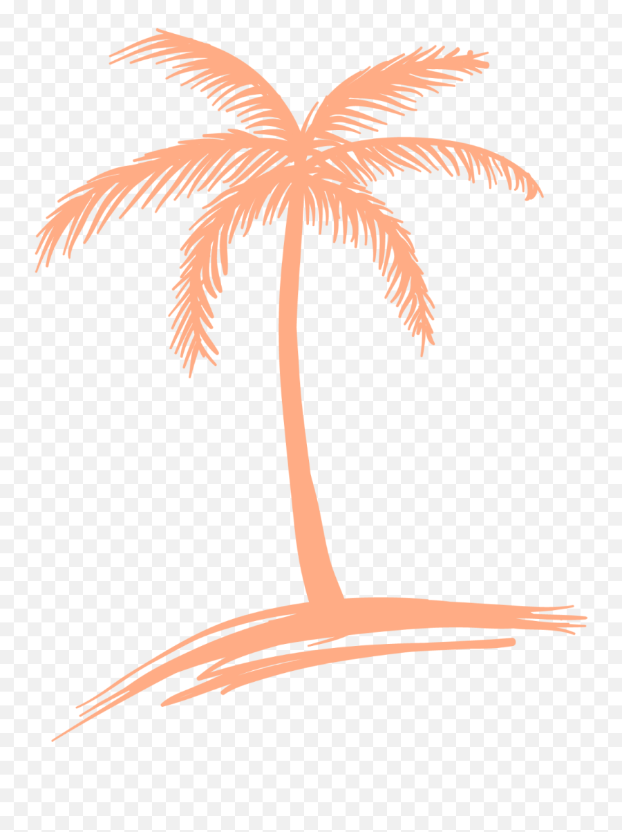 Peach Palm Tree Logo - Simple Palm Tree Drawing Png,Palm Tree Logo