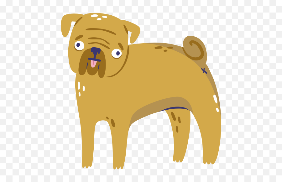 Pug Stickers - Free Animals Stickers Animal Figure Png,Pug Icon