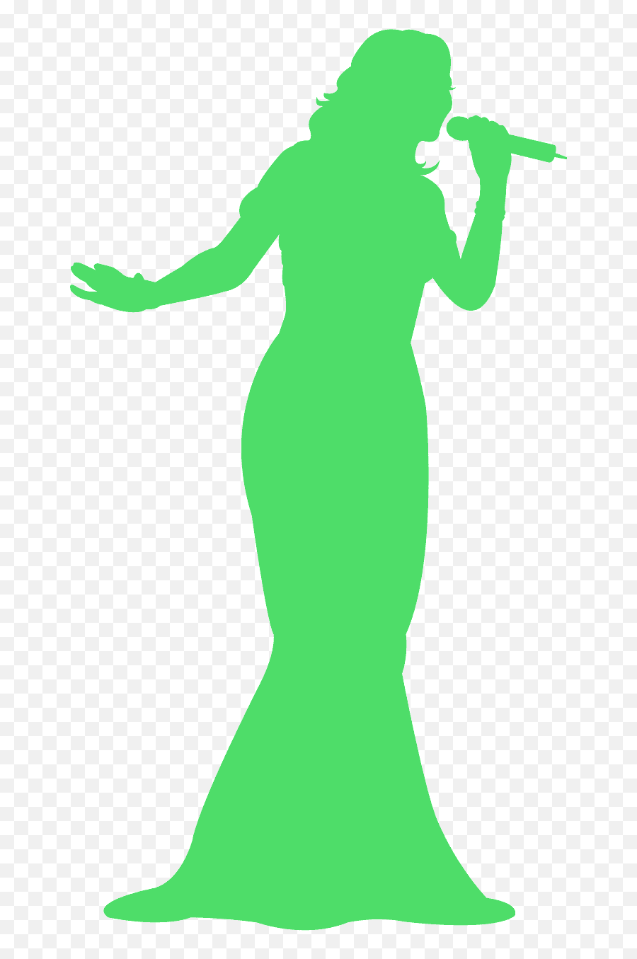 Female Singer Silhouette - Woman Silhouette Singing Png,Singer Silhouette Png