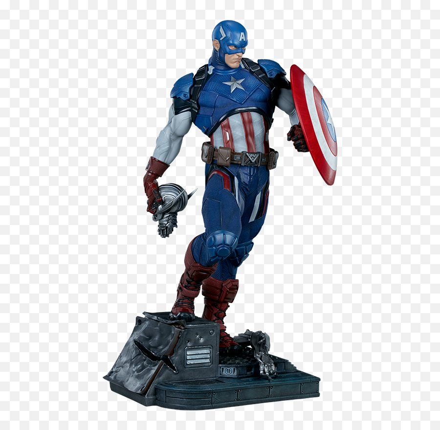Marvel Captain America Premium Formattm Figure By Sideshow - Marvel Captain America Statue Png,Capitan America Logo
