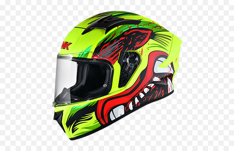 Smk Stellar Animal Yellow Red Green Gloss Gl438 Helmet - Smk Stellar Animal Png,Red Icon Helmet