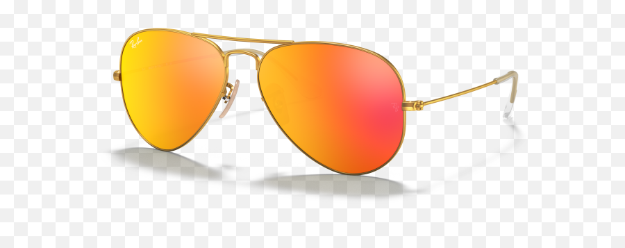 Aviator Flash Lenses Sunglasses In Gold And Orange Ray - Ban Png,Icon Ray Ban